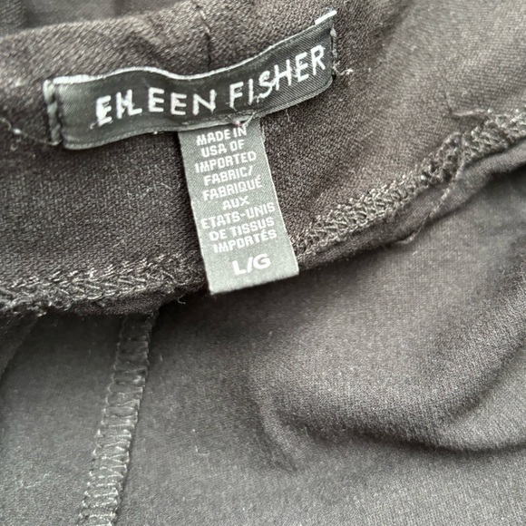 Eileen Fisher Womens Large Black Pull On Comfort Tapered Lounge Pants - Picture 7 of 9